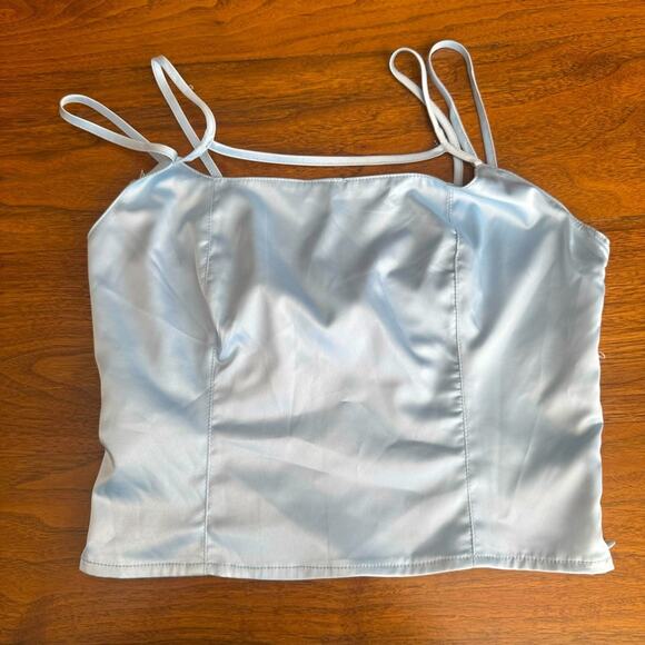 Urban outfitters Satin Cage front Crop Corset Tank - Picture 1 of 6